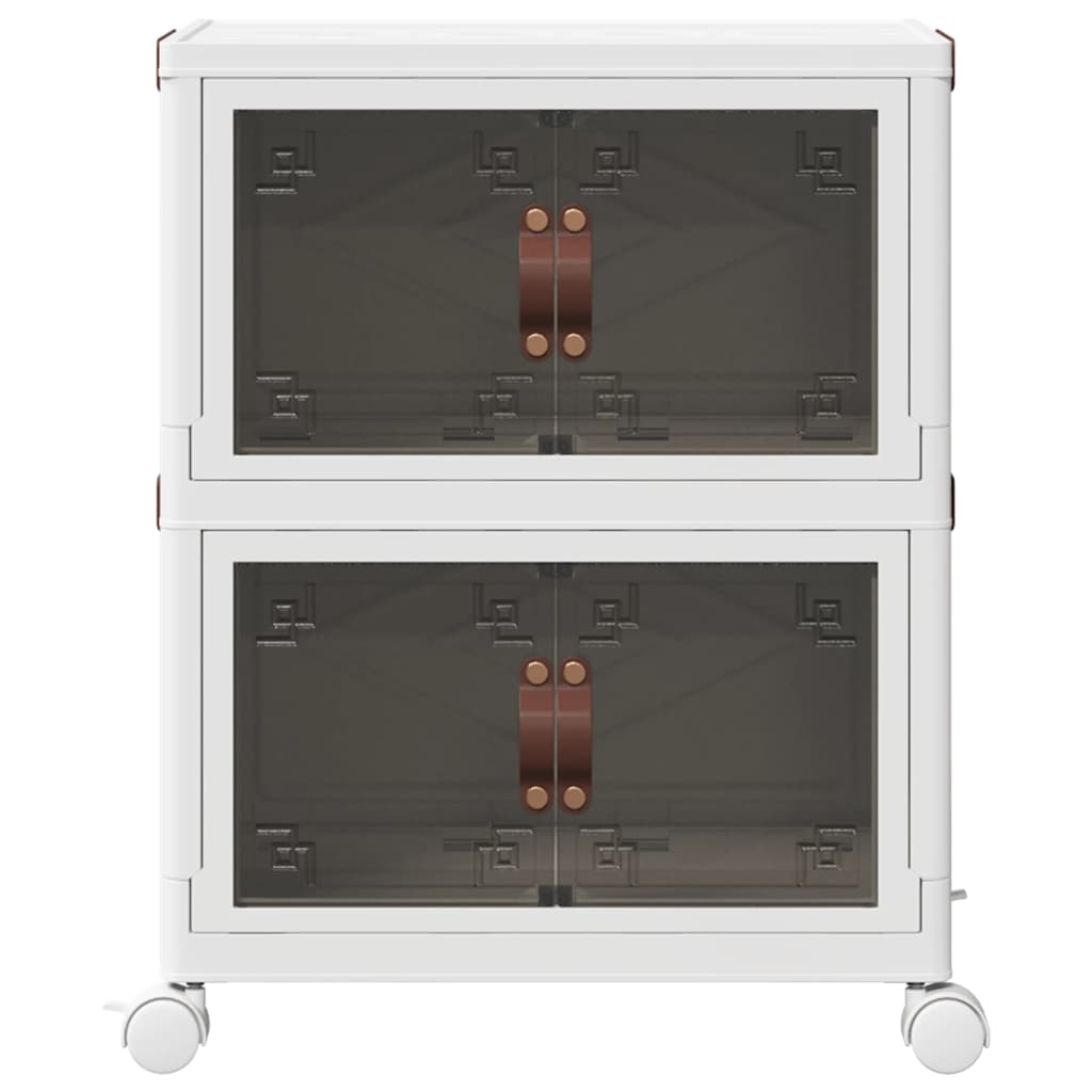 vidaXL Στοιβαζόμενο κουτί αποθήκευσης με τροχούς 2 Επιπ. 28 Λίτρα