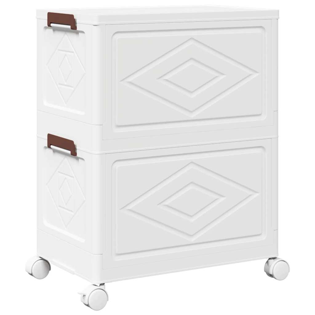 vidaXL Στοιβαζόμενο κουτί αποθήκευσης με τροχούς 2 Επιπ. 28 Λίτρα