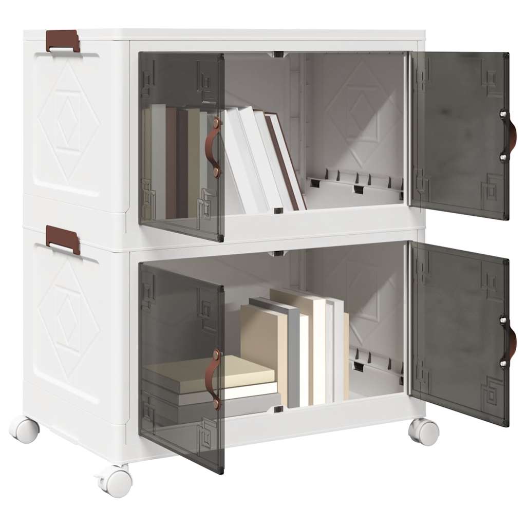 vidaXL Στοιβαζόμενο κουτί αποθήκευσης με τροχούς 2 Επιπ. 75 Λίτρα