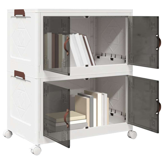 vidaXL Στοιβαζόμενο κουτί αποθήκευσης με τροχούς 2 Επιπ. 75 Λίτρα