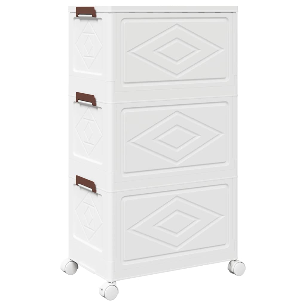 vidaXL Στοιβαζόμενο κουτί αποθήκευσης με τροχούς 3 Επιπ. 28 Λίτρα