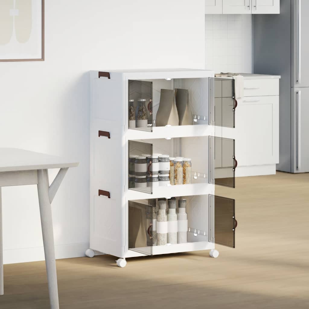 vidaXL Στοιβαζόμενο κουτί αποθήκευσης με τροχούς 3 Επιπ. 75 Λίτρα