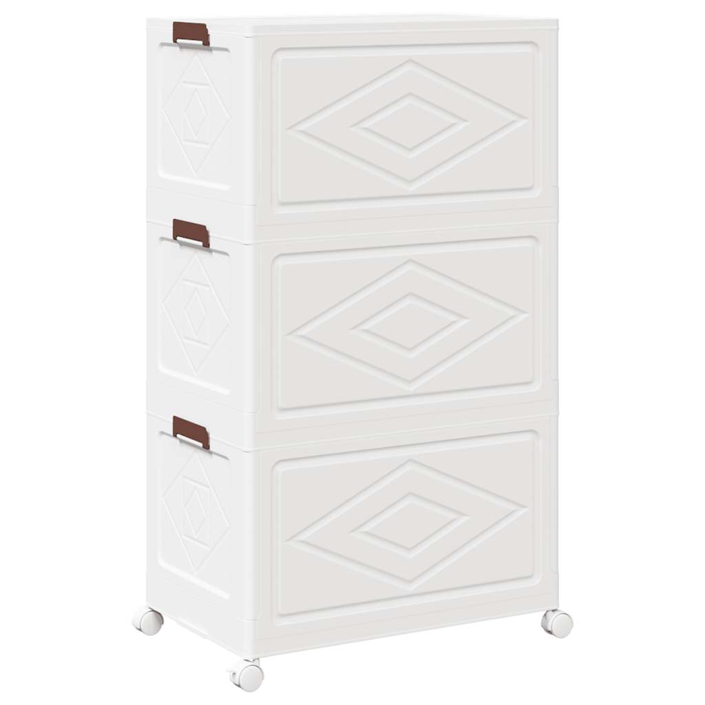 vidaXL Στοιβαζόμενο κουτί αποθήκευσης με τροχούς 3 Επιπ. 75 Λίτρα