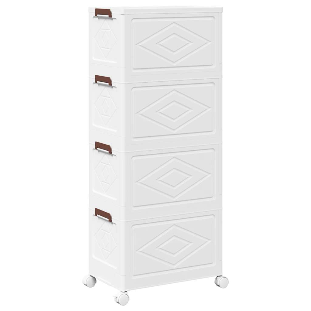 vidaXL Στοιβαζόμενο κουτί αποθήκευσης με τροχούς 4 Επιπ. 28 Λίτρα