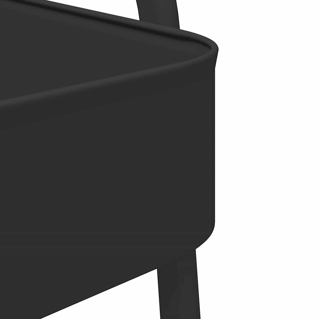 vidaXL Τρόλεϊ αποθήκευσης 3 επιπέδων Μαύρο 42x41,5x77 cm Χάλυβας