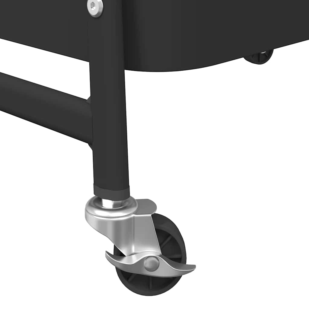 vidaXL Τρόλεϊ αποθήκευσης 3 επιπέδων Μαύρο 42x41,5x77 cm Χάλυβας