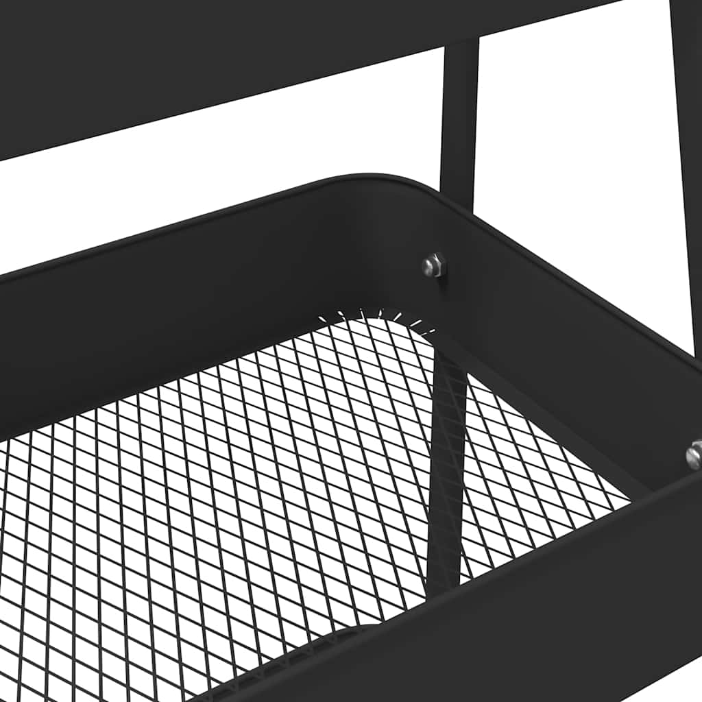 vidaXL Τρόλεϊ αποθήκευσης 3 επιπέδων Μαύρο 42x41,5x77 cm Χάλυβας