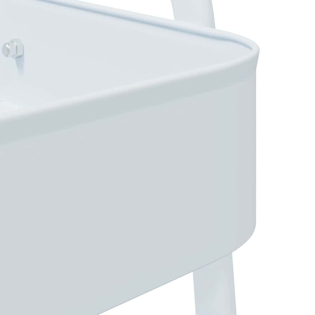 vidaXL Τρόλεϊ αποθήκευσης 3 επιπέδων Λευκό 42x41,5x77 cm Χάλυβας