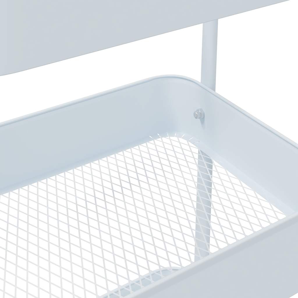 vidaXL Τρόλεϊ αποθήκευσης 3 επιπέδων Λευκό 42x41,5x77 cm Χάλυβας