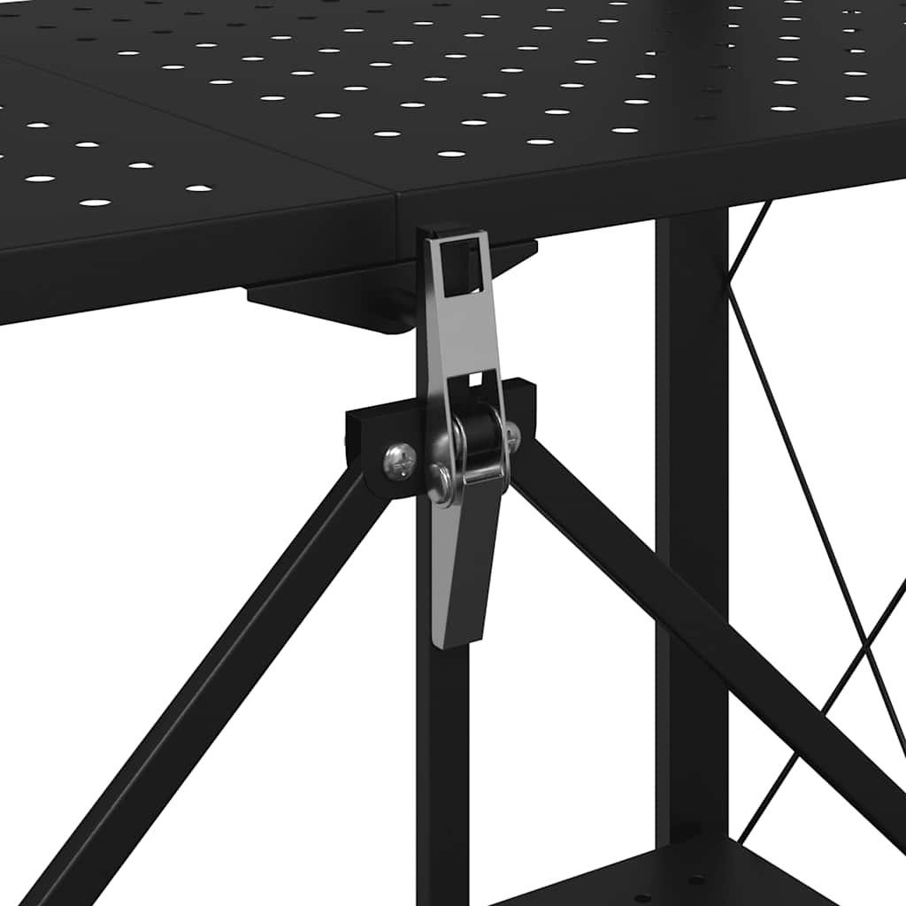 vidaXL Ράφι αποθήκευσης σε ρόδες Μαύρο 71x34x88 cm Ατσάλι