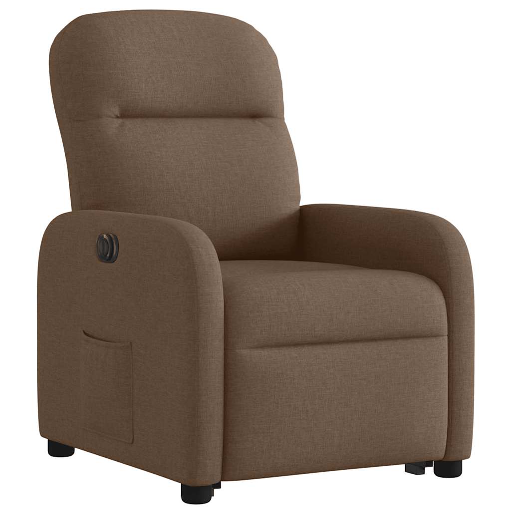 vidaXL Πολυθρόνα Ηλεκτρική Ανακλινόμενη Ανύψωση Σκ. Καφέ Υφασμάτινη