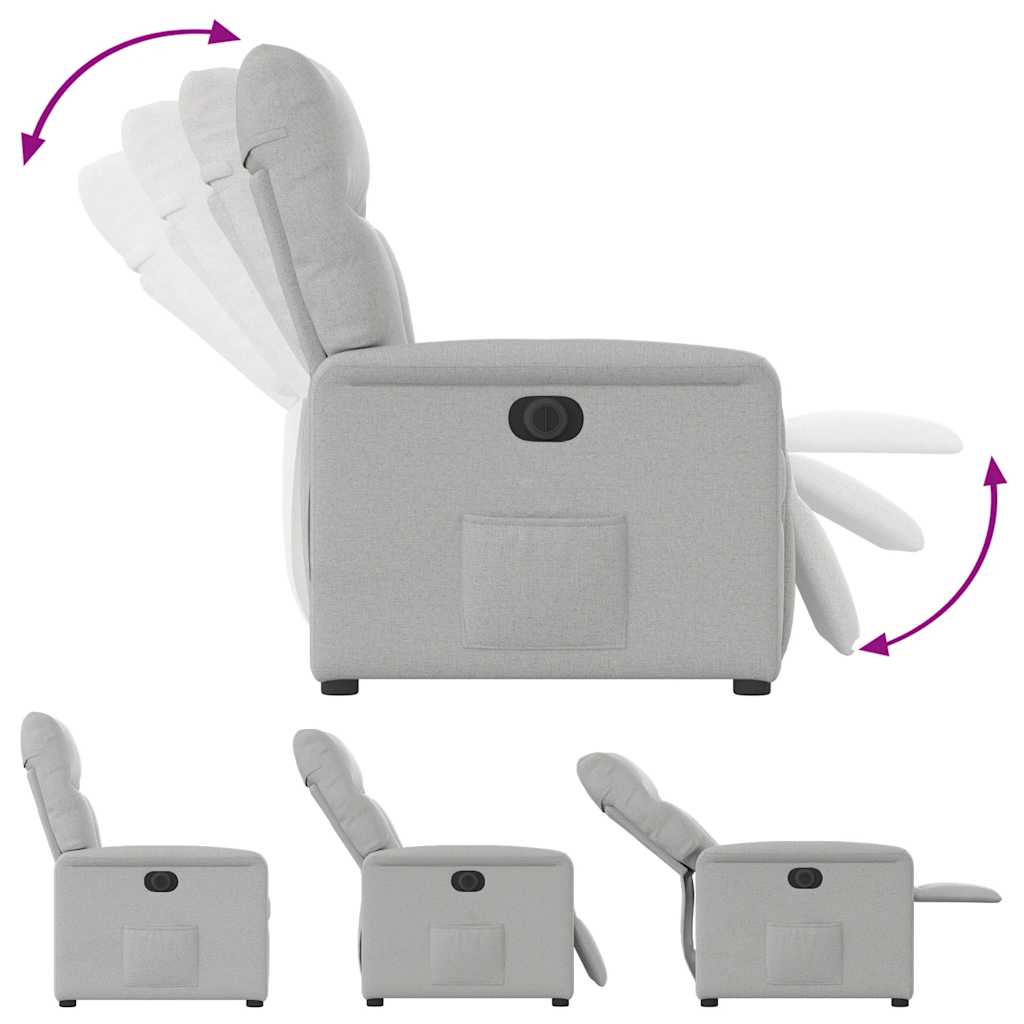 vidaXL Ηλεκτρική Ανακλινόμενη Καρέκλα Σύννεφο Γκρι Ύφασμα