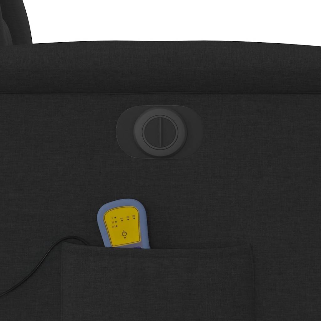 vidaXL Πολυθρόνα Μασάζ Ηλεκ. Ανακλινόμενη Μαύρη Υφασμάτινη