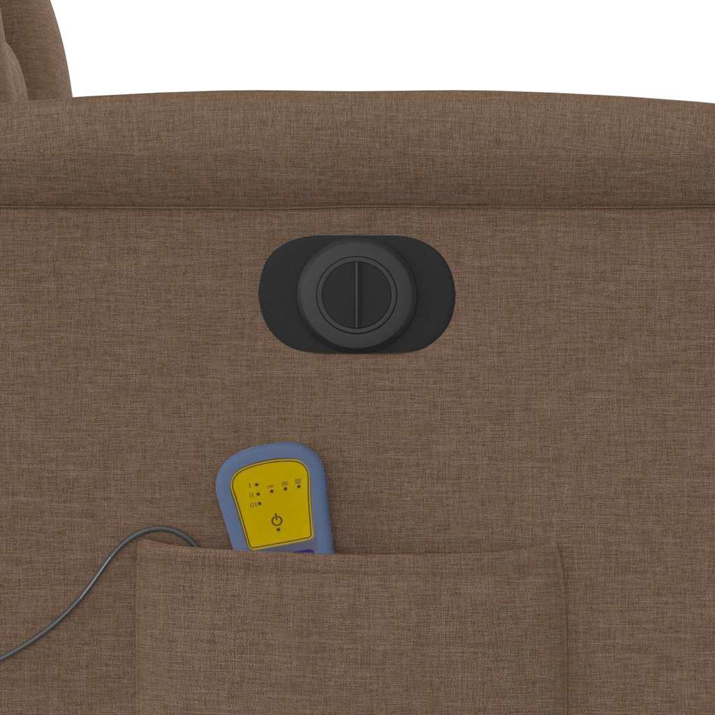 vidaXL Πολυθρόνα Μασάζ Ηλεκτρική Ανακλινόμενη Καφέ Υφασμάτινη