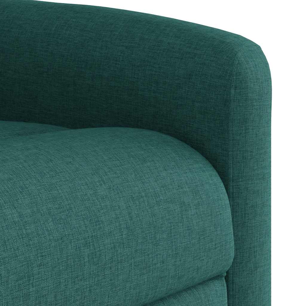 vidaXL Πολυθρόνα Μασάζ Ανακλινόμενη με Ανύψωση Σκούρο Πράσινη Υφασμ.