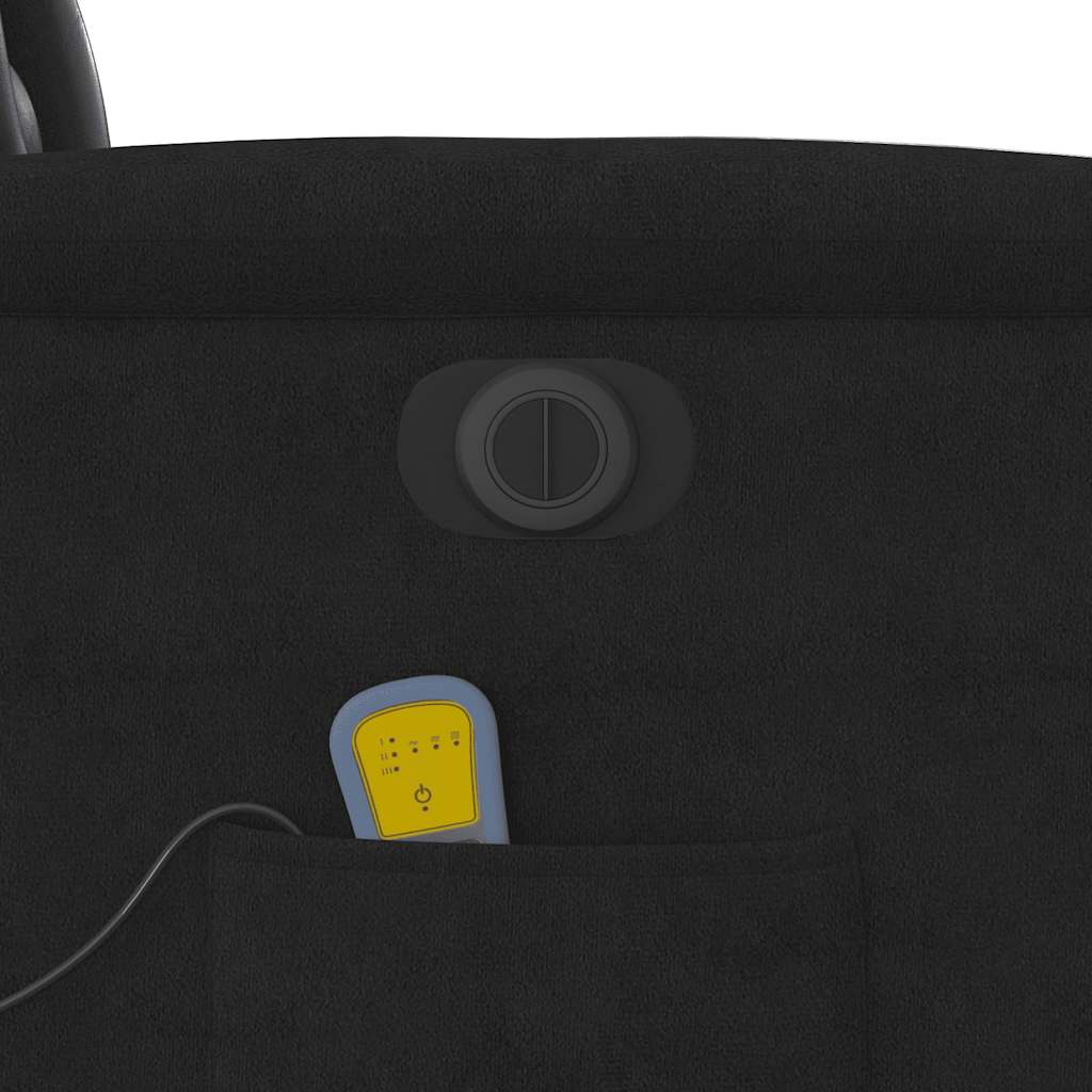 vidaXL Πολυθρόνα Μασάζ Ηλεκτρική Ανακλινόμενη Μαύρο Ύφασμα Μικροϊνών