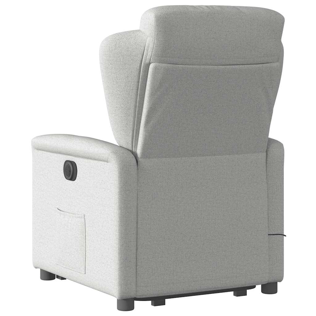 vidaXL Μόνιμη πολυθρόνα μασάζ καρέκλα ανάκλισης σύννεφο γκρι ύφασμα