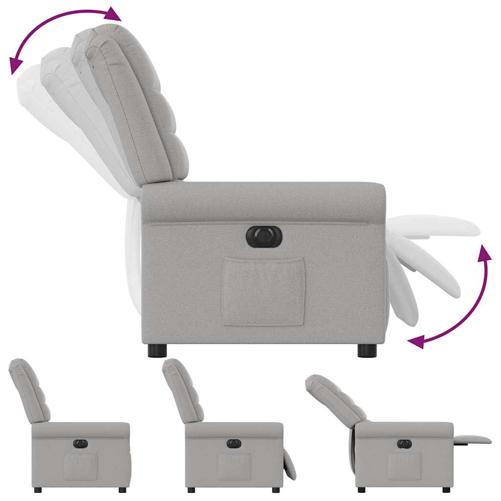 vidaXL Ηλεκτρική Ανακλινόμενη Καρέκλα Σύννεφο Γκρι Ύφασμα