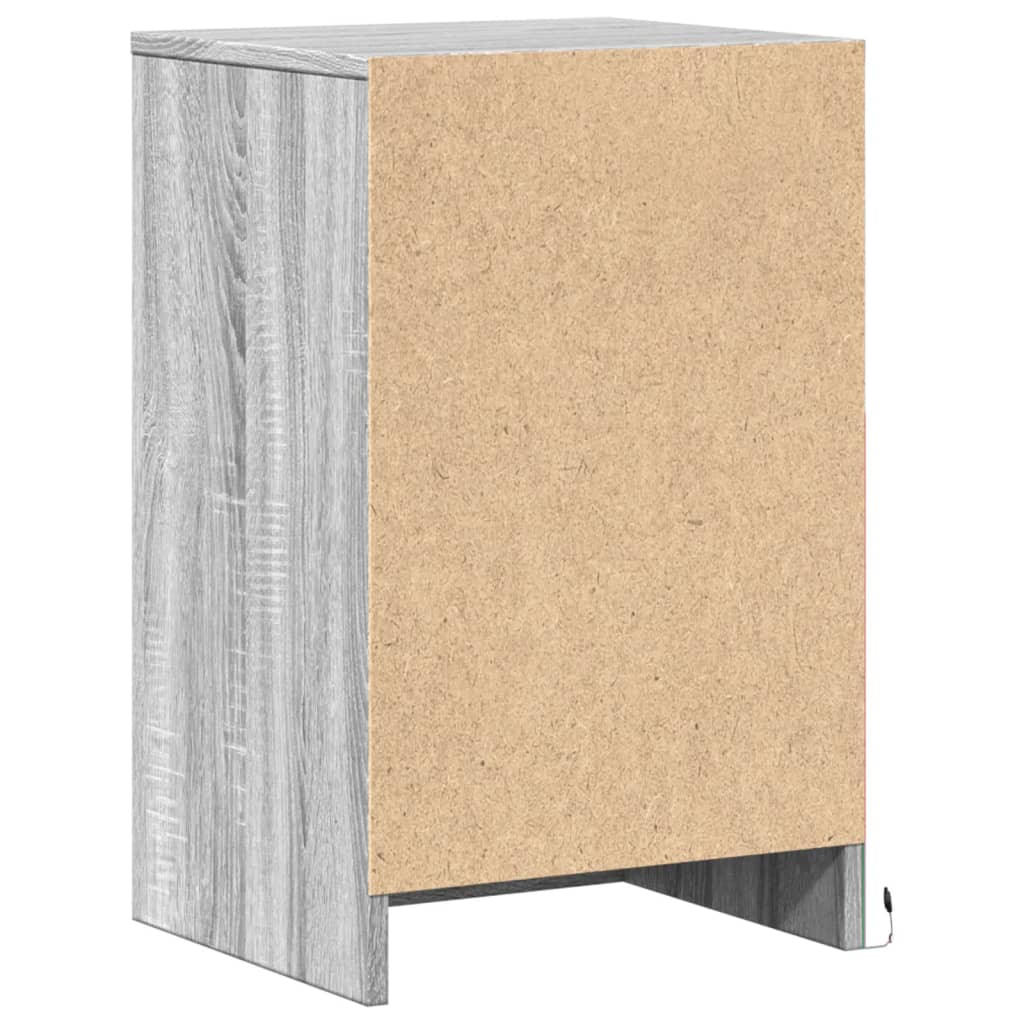 vidaXL Κομοδίνο με Φώτα LED Γκρι Sonoma Επεξεργασμένο Ξύλο