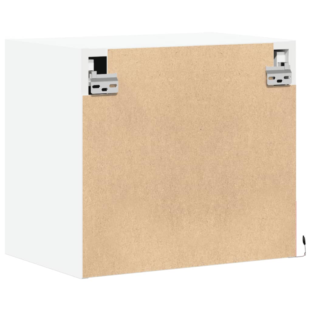 vidaXL Κομοδίνα Επιτοίχια με Φώτα LED 2 τεμ. Λευκά