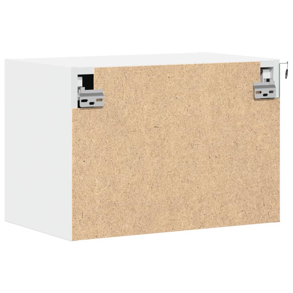 vidaXL Κομοδίνο Επιτοίχιο με Φώτα LED Λευκό