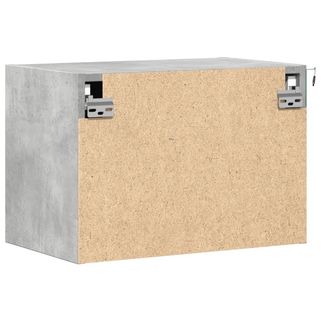 vidaXL Κομοδίνα Επιτοίχια με Φώτα LED 2 τεμ. Γκρι Σκυροδέματος