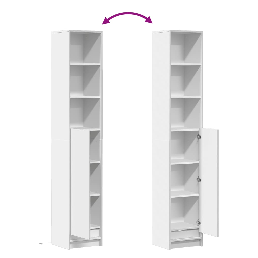 vidaXL Μπουφές με Φώτα LED Λευκός 36x32,5x200 εκ. Επεξεργασμένο Ξύλο