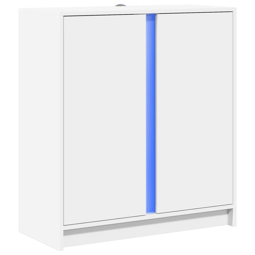 vidaXL Μπουφές με Φώτα LED Λευκός 77x34x85 εκ. από Επεξεργασμένο Ξύλο