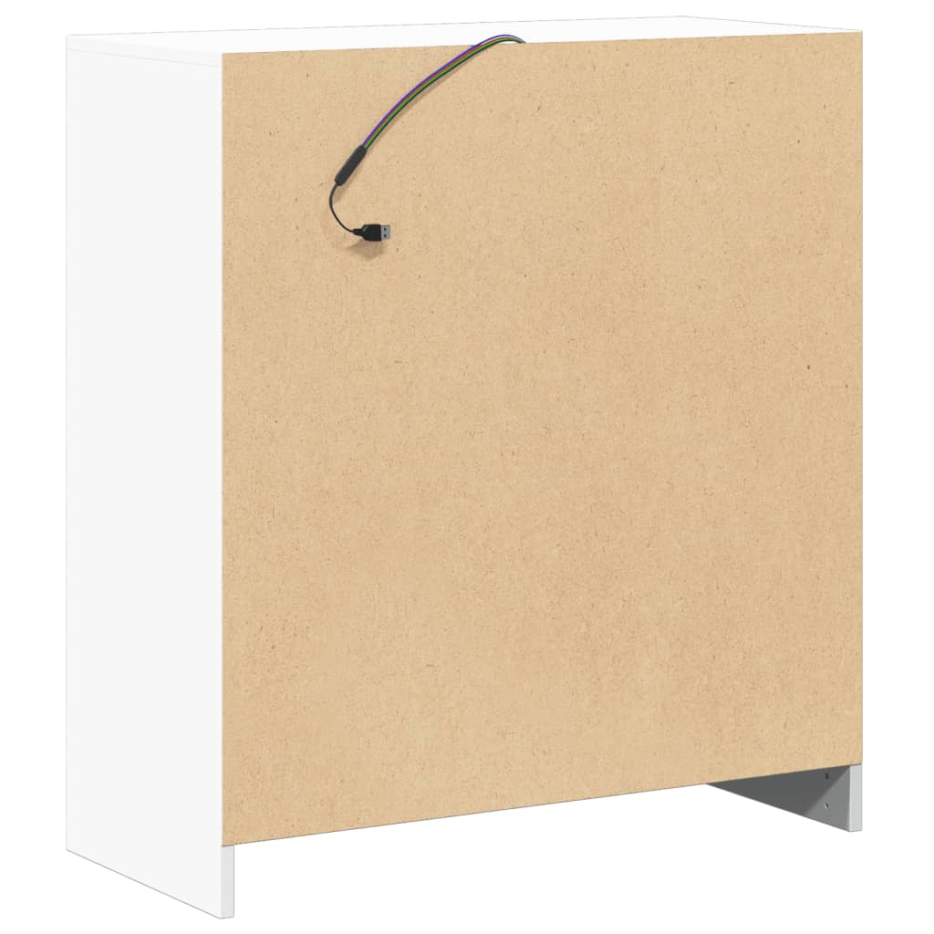 vidaXL Μπουφές με Φώτα LED Λευκός 77x34x85 εκ. από Επεξεργασμένο Ξύλο