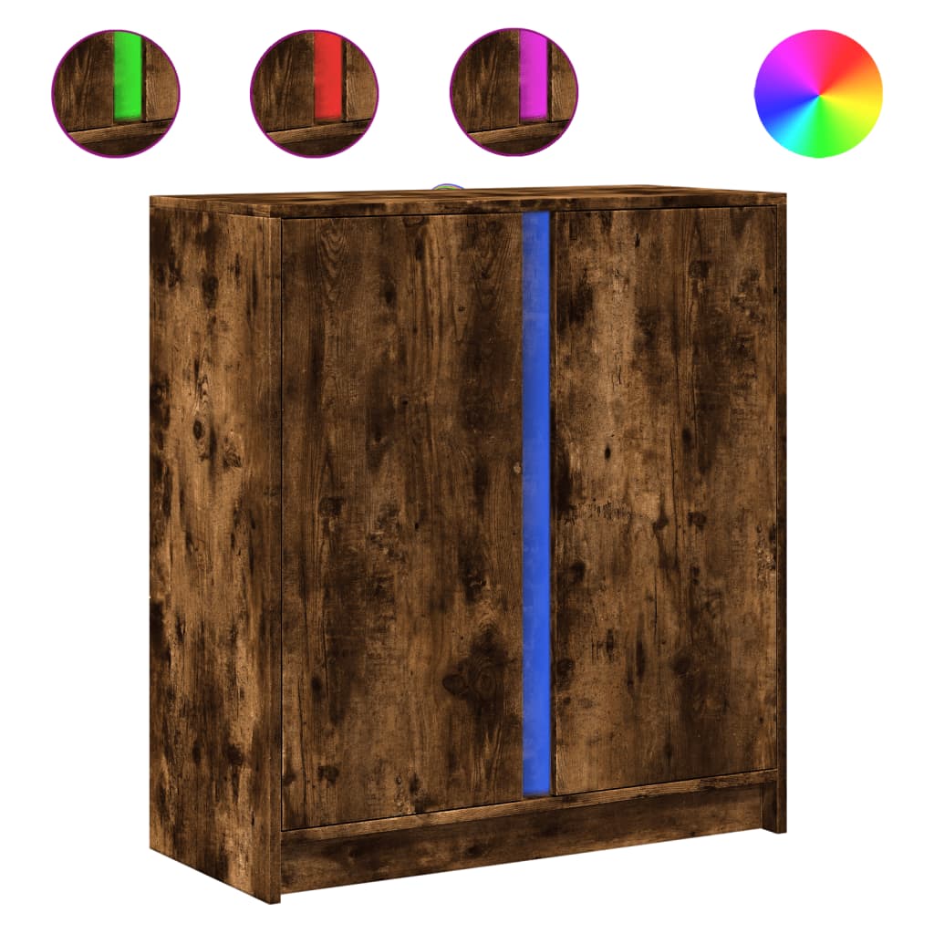 vidaXL Ντουλάπι με Φώτα LED Δρυς 77x34x85 εκ. Επεξεργασμένο Ξύλο