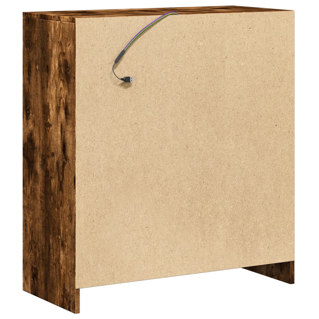 vidaXL Ντουλάπι με Φώτα LED Δρυς 77x34x85 εκ. Επεξεργασμένο Ξύλο