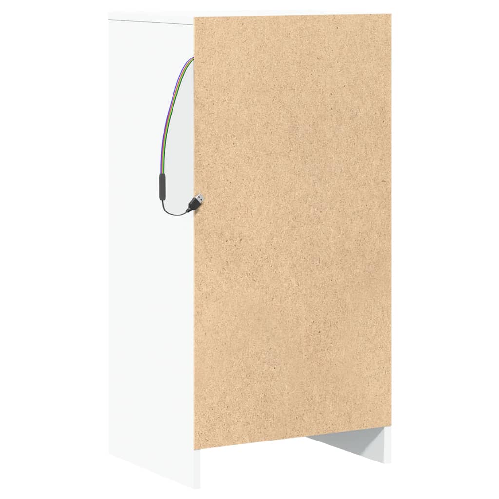 vidaXL Μπουφές με Φώτα LED Λευκός 42,5x34x85εκ. από Επεξεργασμένο Ξύλο