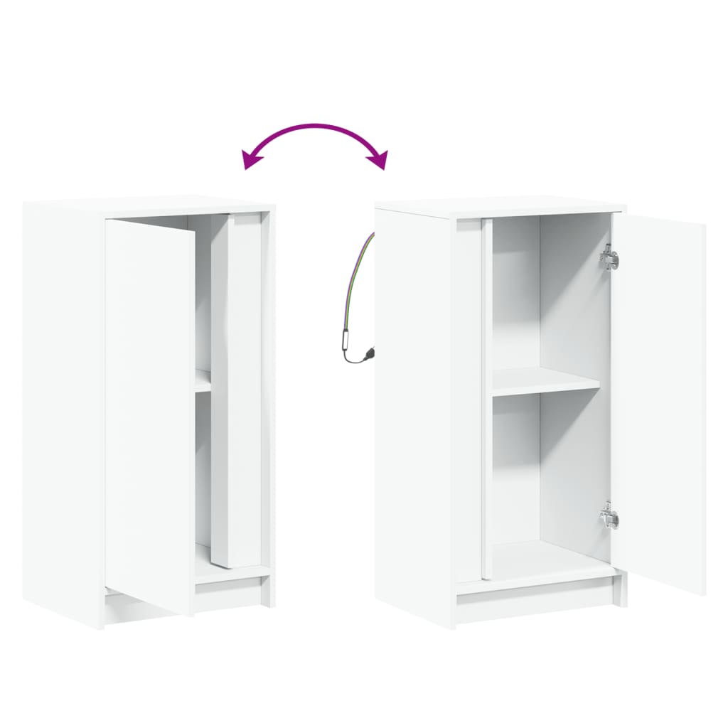 vidaXL Μπουφές με Φώτα LED Λευκός 42,5x34x85εκ. από Επεξεργασμένο Ξύλο