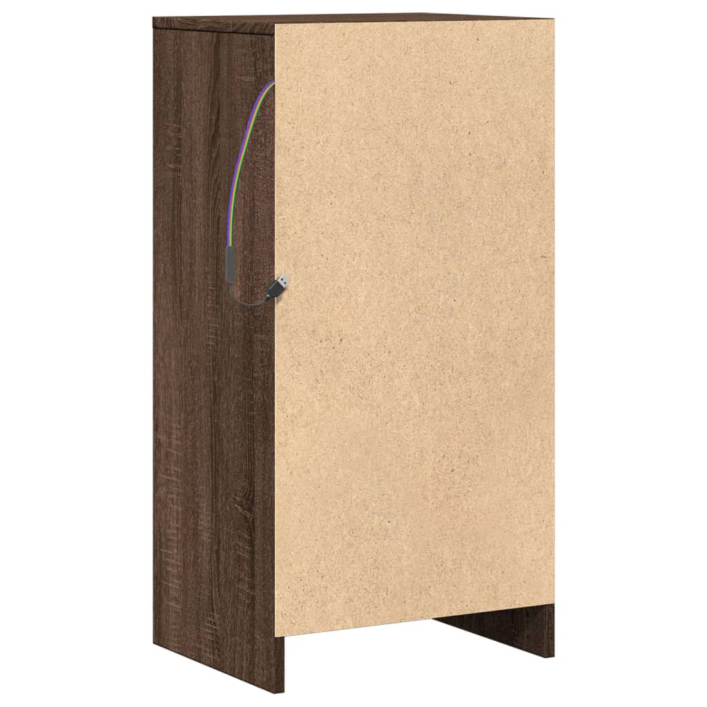 vidaXL Ντουλάπι με Φώτα LED Καφέ Δρυς 42,5x34x85 εκ. Επεξ. Ξύλο