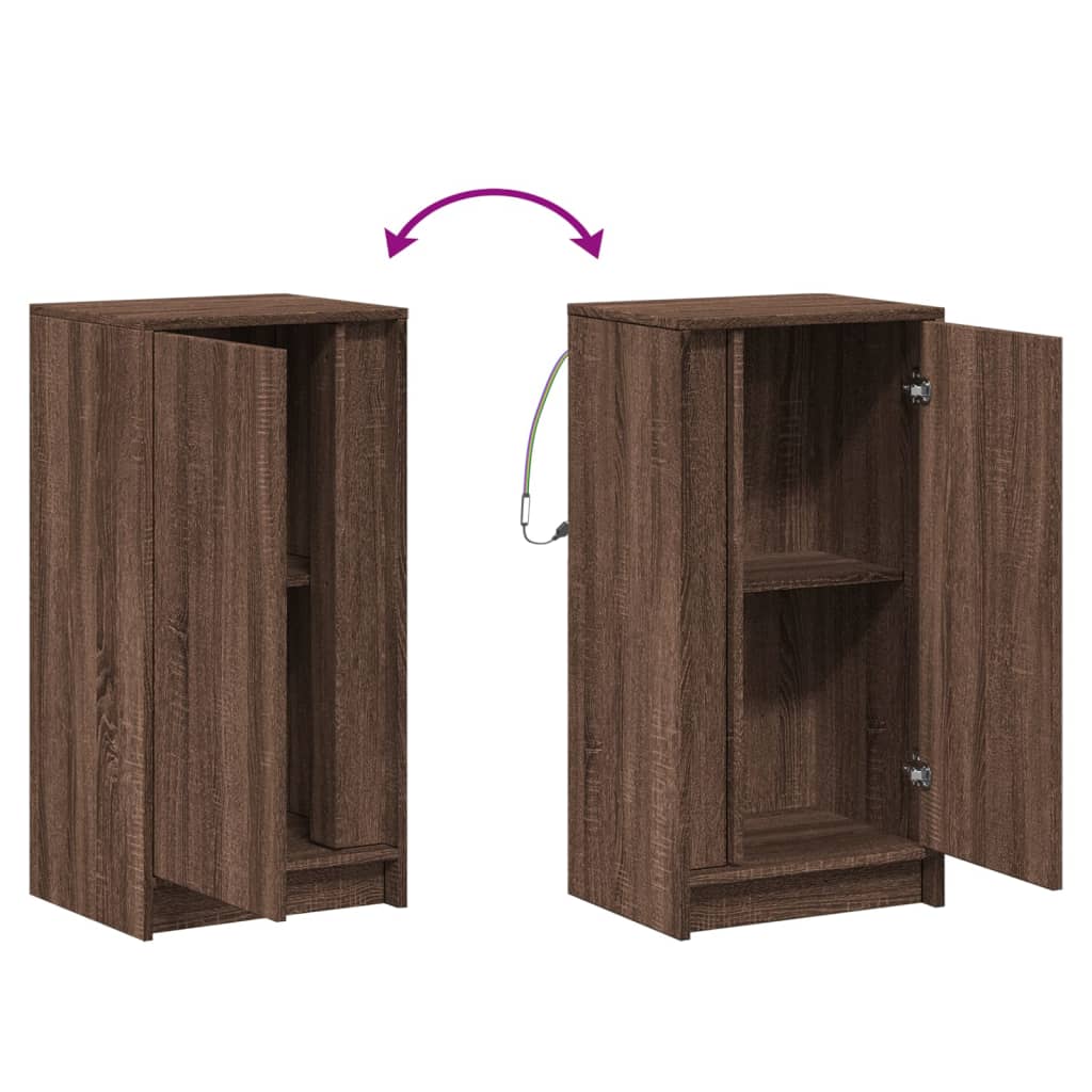 vidaXL Ντουλάπι με Φώτα LED Καφέ Δρυς 42,5x34x85 εκ. Επεξ. Ξύλο