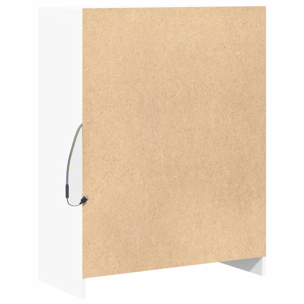 vidaXL Μπουφές με Φώτα LED Λευκός 77x34x100 εκ. από Επεξεργασμένο Ξύλο