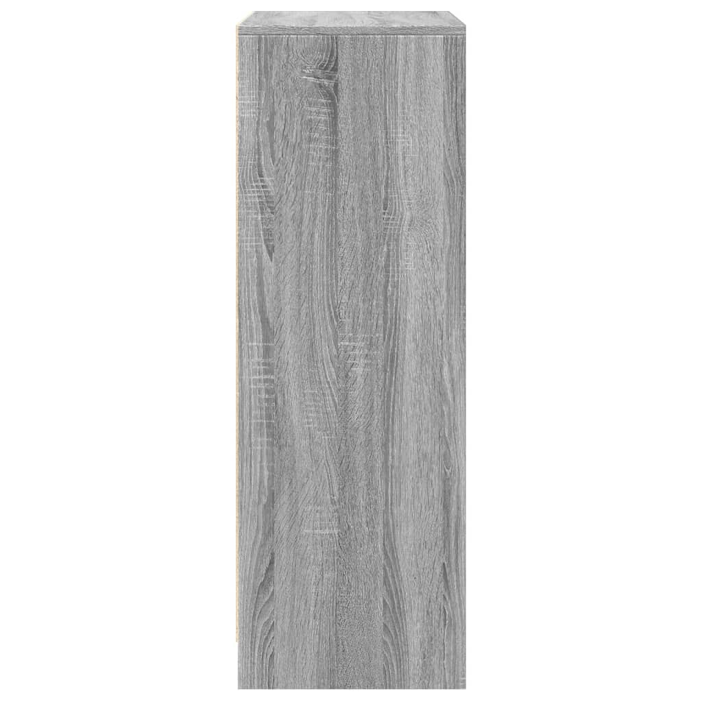 vidaXL Ντουλάπι με Φώτα LED Γκρι Sonoma 77x34x100εκ Επεξεργασμένο Ξύλο
