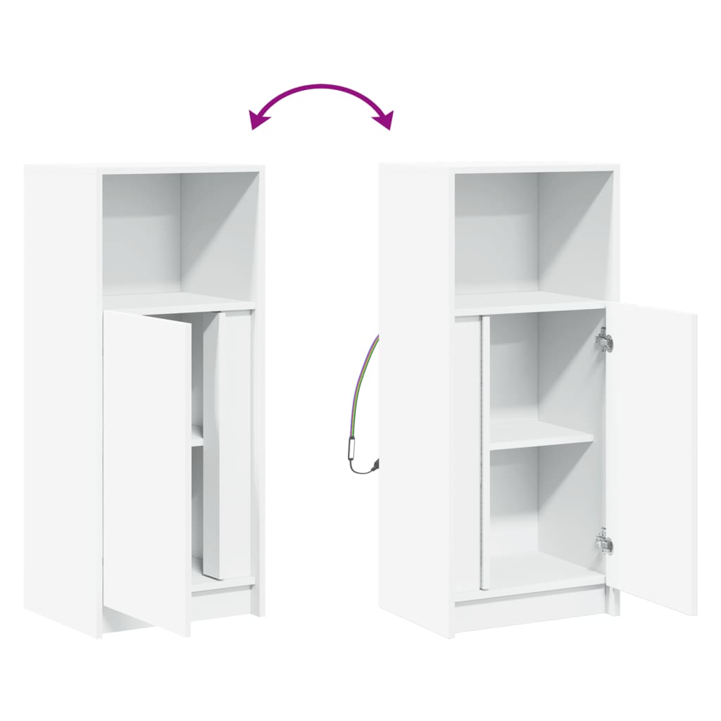 vidaXL Μπουφές με Φώτα LED Λευκός 42,5x34x100 εκ. Επεξεργασμένο Ξύλο