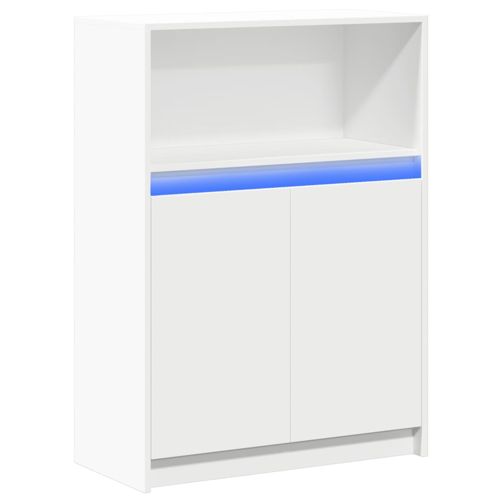 vidaXL Μπουφές με Φώτα LED Λευκός 72x34x100 εκ. από Επεξεργασμένο Ξύλο
