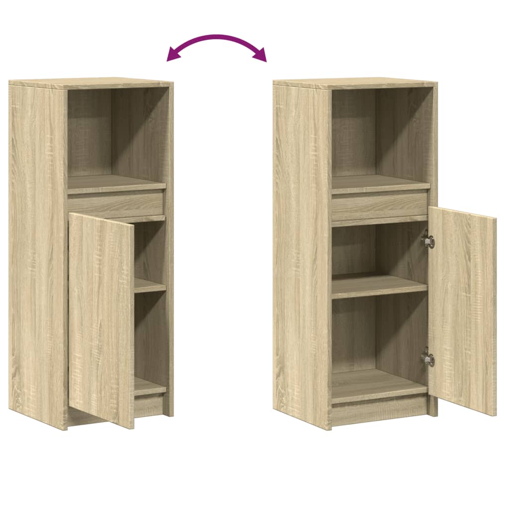 vidaXL Ντουλάπι με Φώτα LED Sonoma Δρυς 38x34x100εκ Επεξεργασμένο Ξύλο