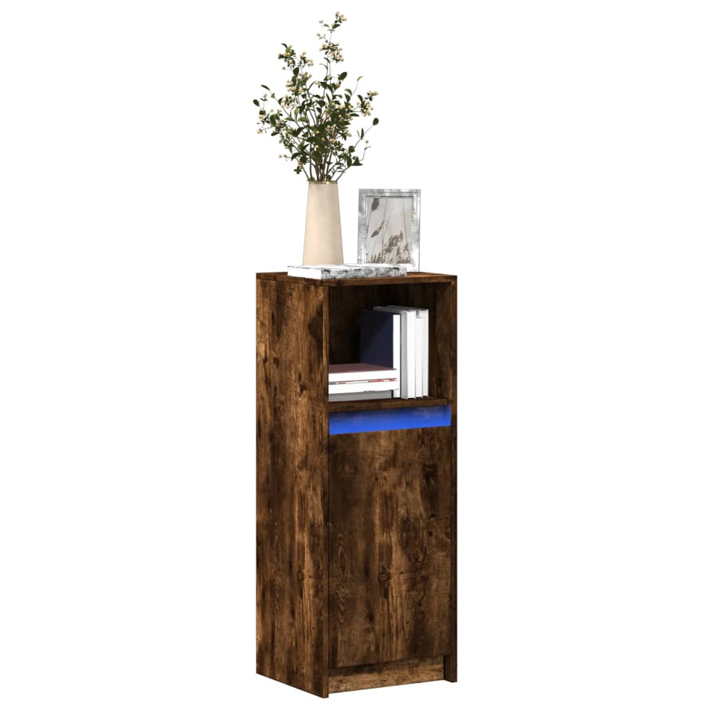 vidaXL Ντουλάπι με Φώτα LED Δρυς 38x34x100 εκ. Επεξεργασμένο Ξύλο