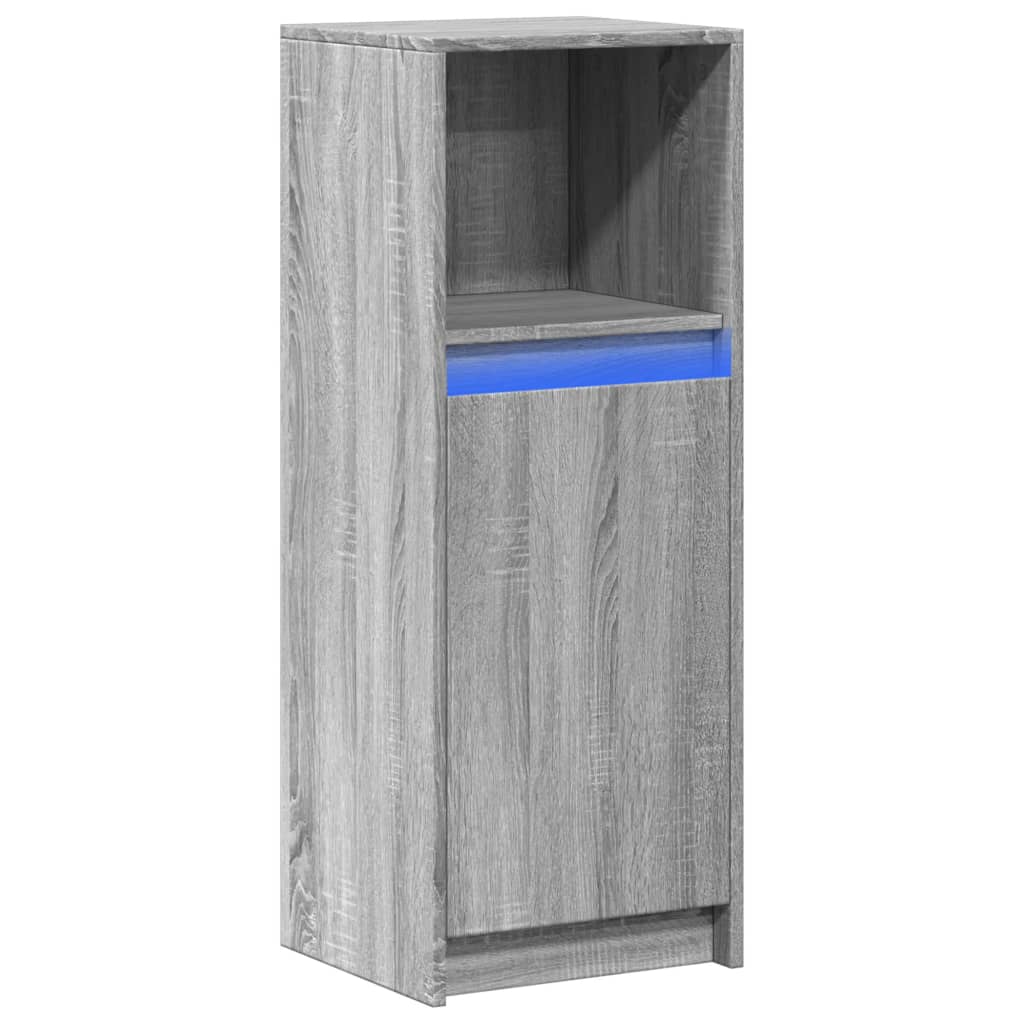 vidaXL Ντουλάπι με Φώτα LED Γκρι Sonoma 38x34x100εκ Επεξεργασμένο Ξύλο