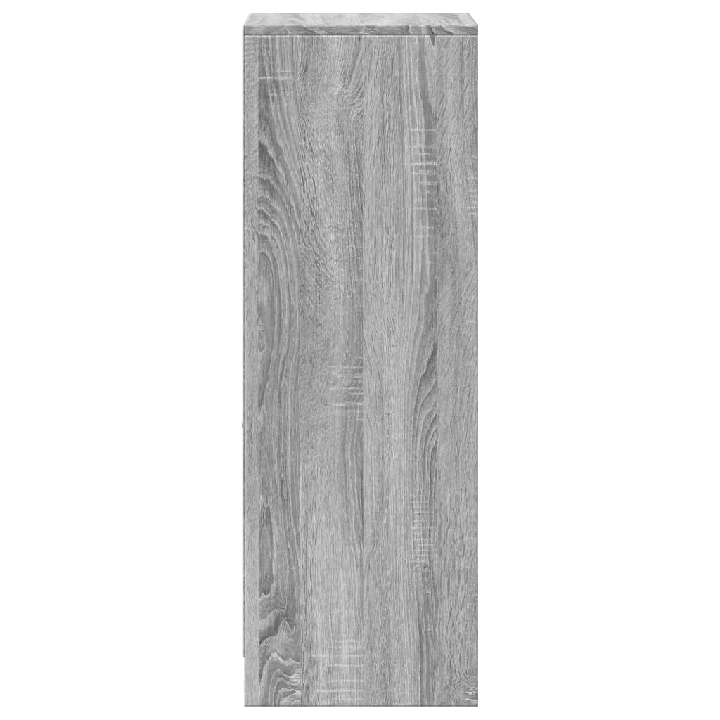 vidaXL Ντουλάπι με Φώτα LED Γκρι Sonoma 38x34x100εκ Επεξεργασμένο Ξύλο