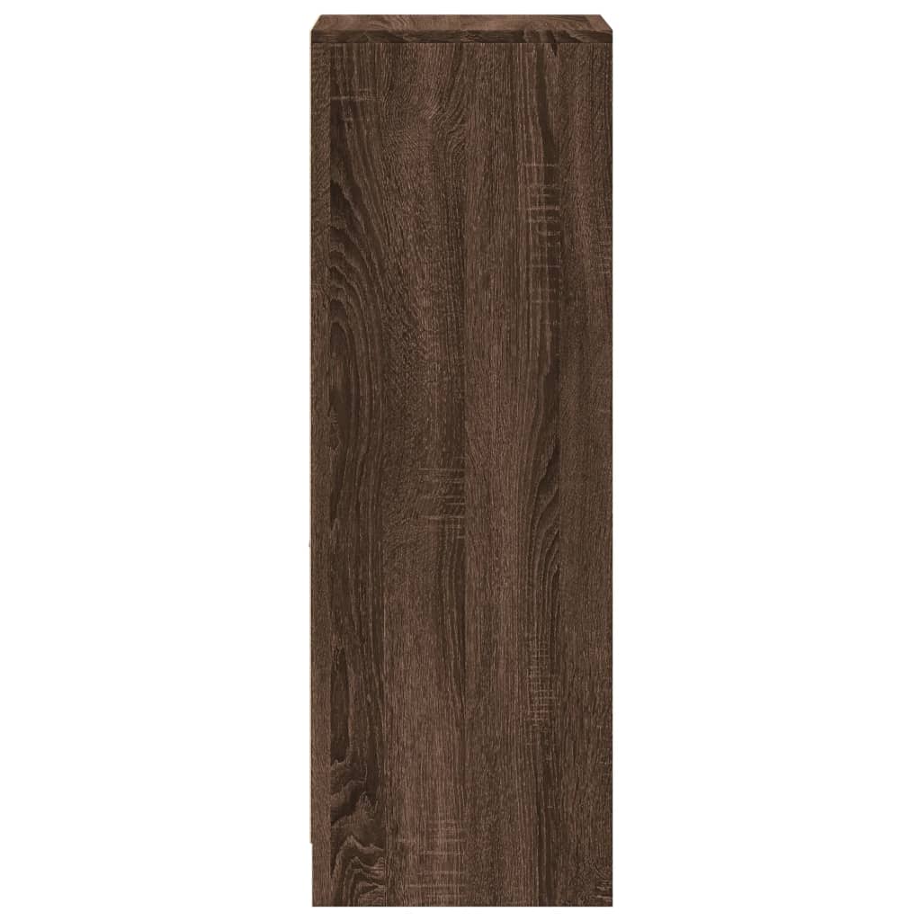 vidaXL Ντουλάπι με Φώτα LED Καφέ Δρυς 38x34x100 εκ. Επεξεργασμένο Ξύλο