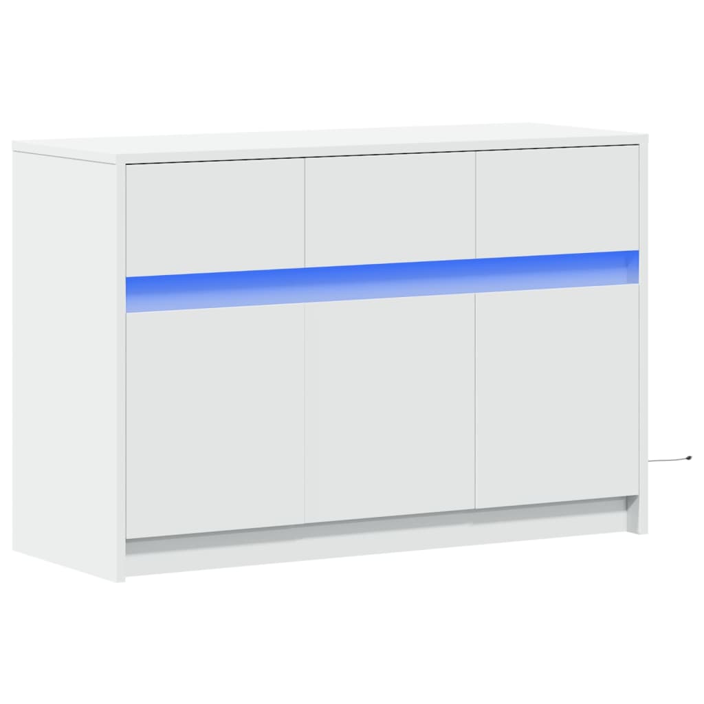vidaXL Έπιπλο Τηλεόρασης με LED Λευκό 91x34x61 εκ. από Επεξ. Ξύλο