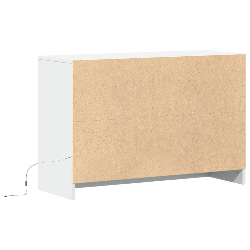 vidaXL Έπιπλο Τηλεόρασης με LED Λευκό 91x34x61 εκ. από Επεξ. Ξύλο