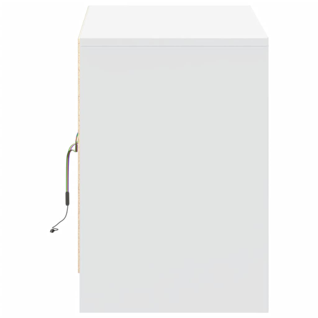 vidaXL Έπιπλο Τηλεόρασης με LED Λευκό 100x34x50 εκ. από Επεξ. Ξύλο