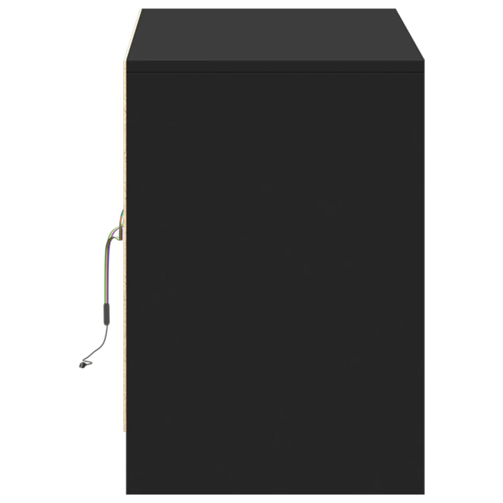 vidaXL Έπιπλο Τηλεόρασης με LED Μαύρο 100x34x50 εκ. από Επεξ. Ξύλο