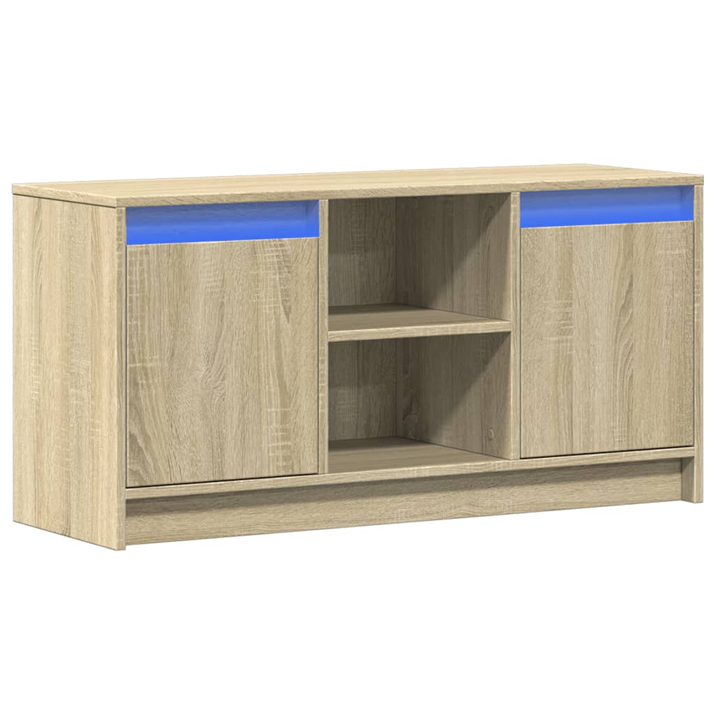 vidaXL Έπιπλο Τηλεόρασης με LED Sonoma Δρυς 100x34x50 εκ. Επεξ. Ξύλο