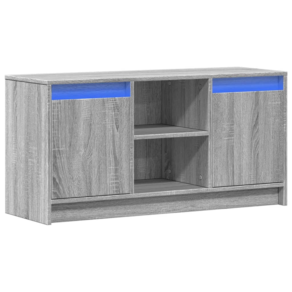 vidaXL Έπιπλο Τηλεόρασης με LED Γκρι Sonoma 100x34x50 εκ. Επεξ. Ξύλο